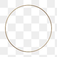 PNG round gold frame, transparent background