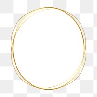 Oval gold frame png geometric shape, transparent background