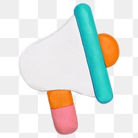 PNG clay megaphone, transparent background