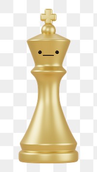 3D chess piece png neutral face emoticon, transparent background