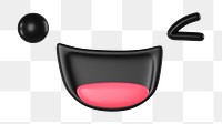 Wink face png 3D character, transparent background