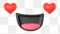 Heart-eyed face png 3D character, transparent background