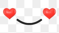 Heart-eyed face png 3D character, transparent background