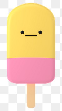 3D ice-cream png neutral face emoticon, transparent background