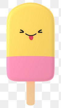 Playful ice-cream png 3D stick tongue out emoticon, transparent background