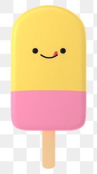 3D ice-cream png yummy face emoticon, transparent background