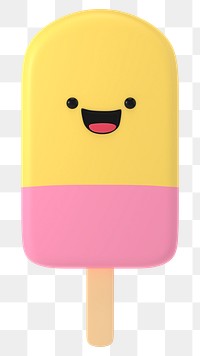 3D ice-cream png smiling face emoticon, transparent background