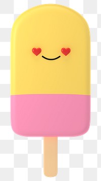 3D ice-cream png in love emoticon, transparent background