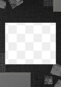 Black rectangle png frame, transparent background