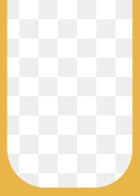 Yellow curve png border frame, transparent background