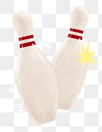 Bowling pins png sticker, transparent background