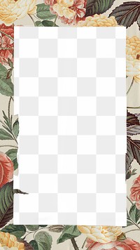 Vintage flower png frame, Spring aesthetic transparent design