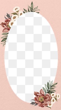 Vintage flower png frame, pink aesthetic transparent design