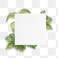 PNG Tropical palm leaf badge, Summer aesthetic, transparent background