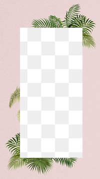 Tropical palm leaf png frame, Summer aesthetic, transparent design