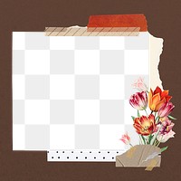 Autumn aesthetic  png frame, ripped paper transparent design