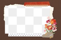 Autumn aesthetic  png frame, ripped paper transparent design