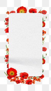 PNG Red poppy badge, Summer flower design, transparent background