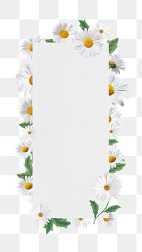 PNG White daisy badge, Spring flower design, transparent background