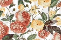 Vintage flower png patterned, transparent background