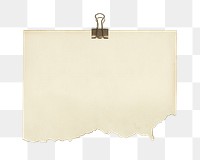 PNG Ripped beige paper  collage element, transparent background