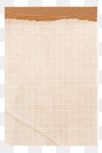 PNG Beige grid paper collage element, transparent background