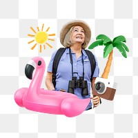 Retirement summer travel png, transparent background