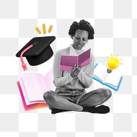 College university education png, transparent background