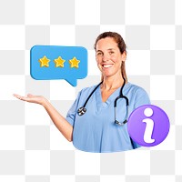 Medical worker information review png, transparent background