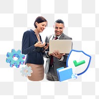 Secured business meeting plan png, transparent background