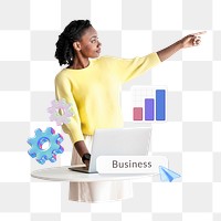 Business growth analysis strategy png, transparent background