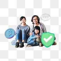 Family child financial insurance png, transparent background