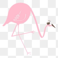 Pink flamingo png sticker, aesthetic tropical collage element on transparent background