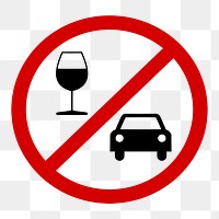 Drink don't drive sign png clipart illustration, transparent background. Free public domain CC0 image.