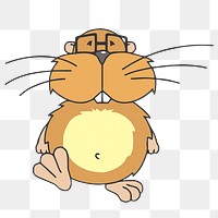 Beaver character png clipart illustration, transparent background. Free public domain CC0 image.