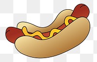 Hot dog png clipart illustration, transparent background. Free public domain CC0 image.