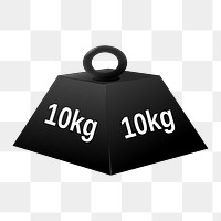 10KG force weight png clipart illustration, transparent background. Free public domain CC0 image.