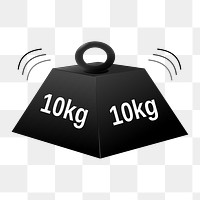 10kg force weight png clipart illustration, transparent background. Free public domain CC0 image.