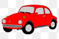 Red classic car png clipart illustration, transparent background. Free public domain CC0 image.