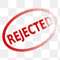 Rejected stamp png clipart illustration, transparent background. Free public domain CC0 image.