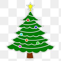 Christmas tree png clipart illustration, transparent background. Free public domain CC0 image.