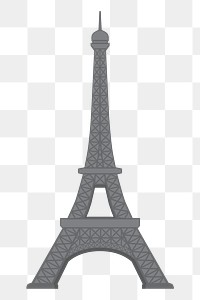 Eiffel tower png clipart illustration, transparent background. Free public domain CC0 image.