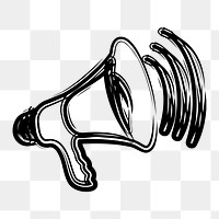 Megaphone png clipart illustration, transparent background. Free public domain CC0 image.