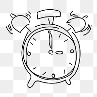 Alarm clock png clipart illustration, transparent background. Free public domain CC0 image.