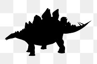 Stegosaurus dinosaur silhouette png clipart illustration, transparent background. Free public domain CC0 image.