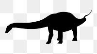 Diplodocus dinosaur silhouette png clipart illustration, transparent background. Free public domain CC0 image.