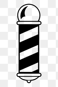 Barber pole png clipart illustration, transparent background. Free public domain CC0 image.