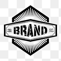 Brand badge png clipart illustration, transparent background. Free public domain CC0 image.