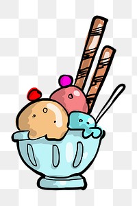 Ice cream png clipart illustration, transparent background. Free public domain CC0 image.