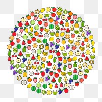 Fruit circle png clipart illustration, transparent background. Free public domain CC0 image.